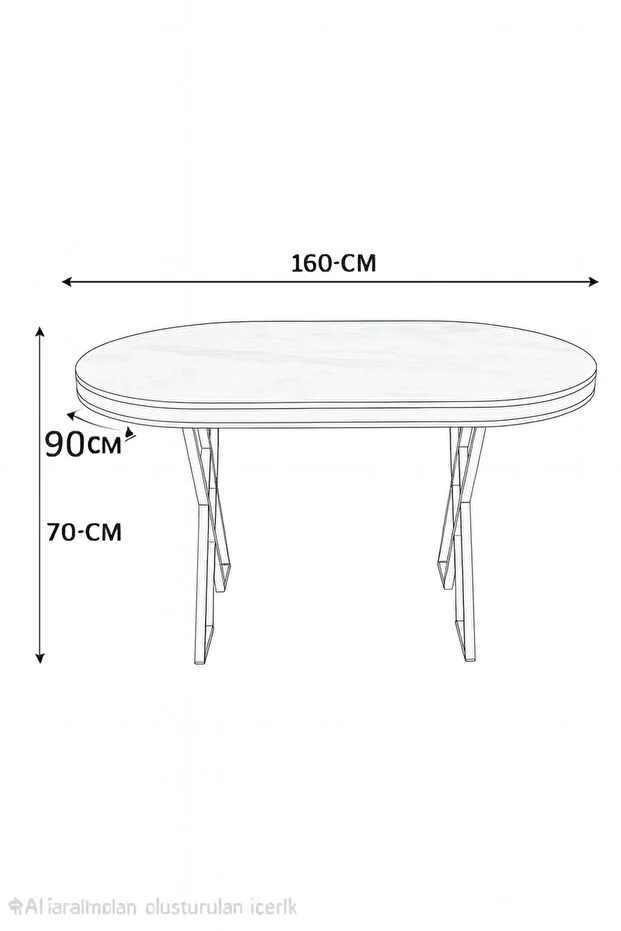 Oslo yemek masası mutfak masası 90x160 Lüx masa(sadece masa)